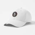 BitcoinatedMerch Classic White Cap with small embroidered Bitcoin logo
